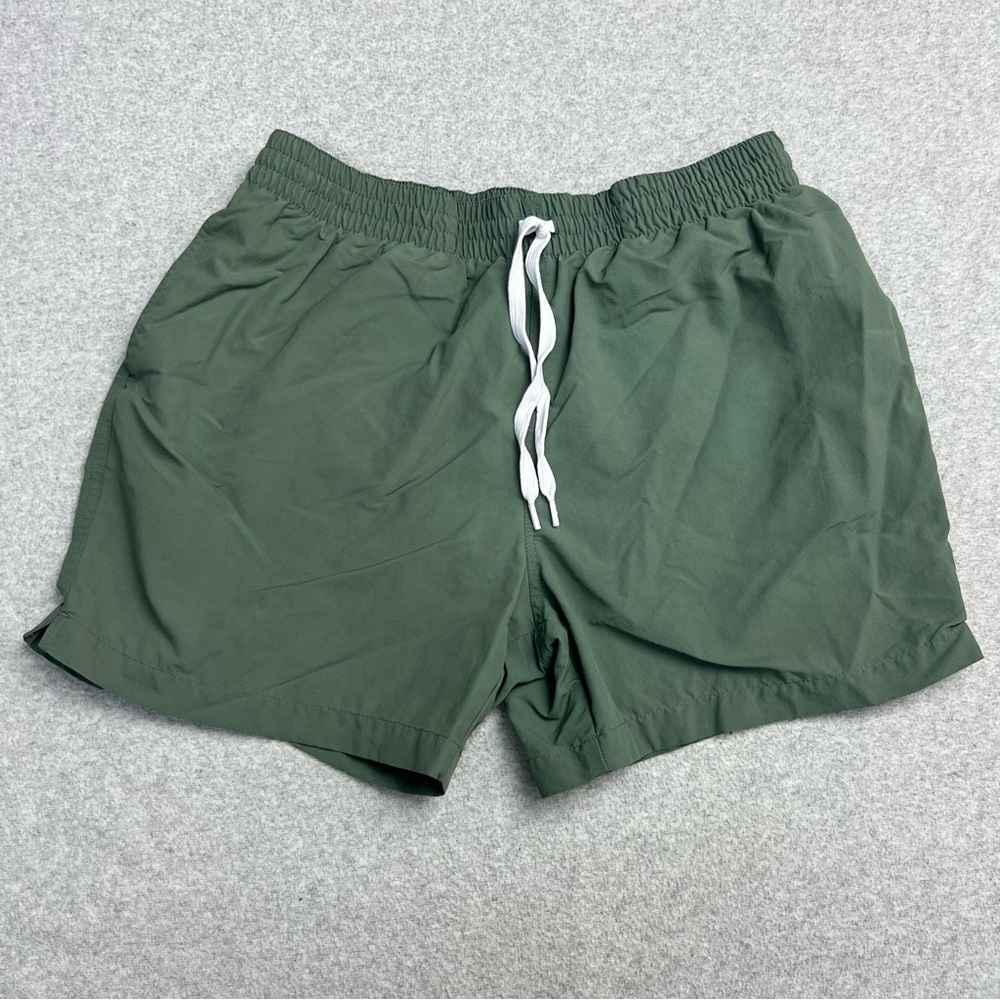 Chubbies swim trunks men’s medium green purple lined shorts